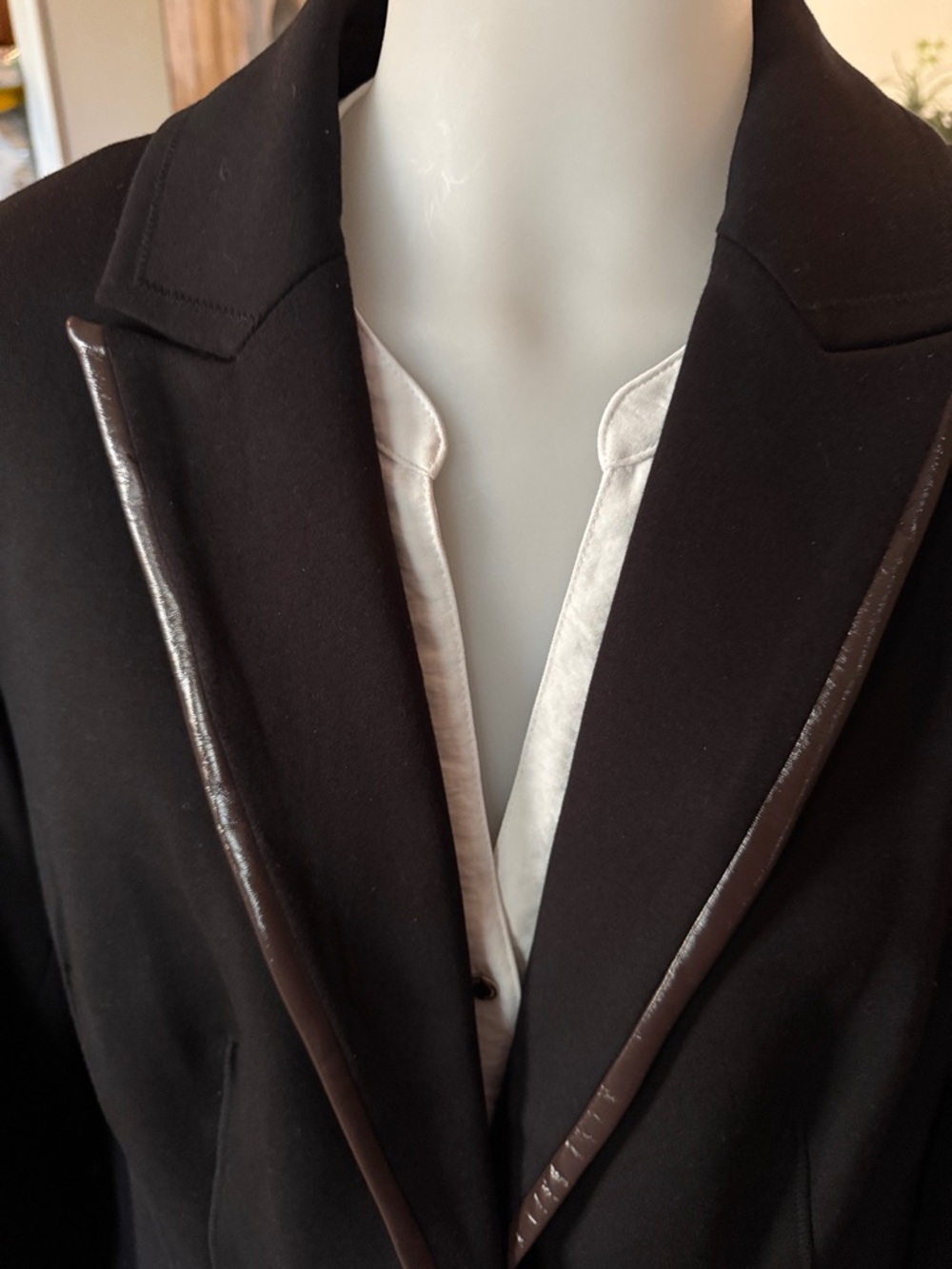 DKNY Black Blazer with Shiny Trim - Picture 4 of 8